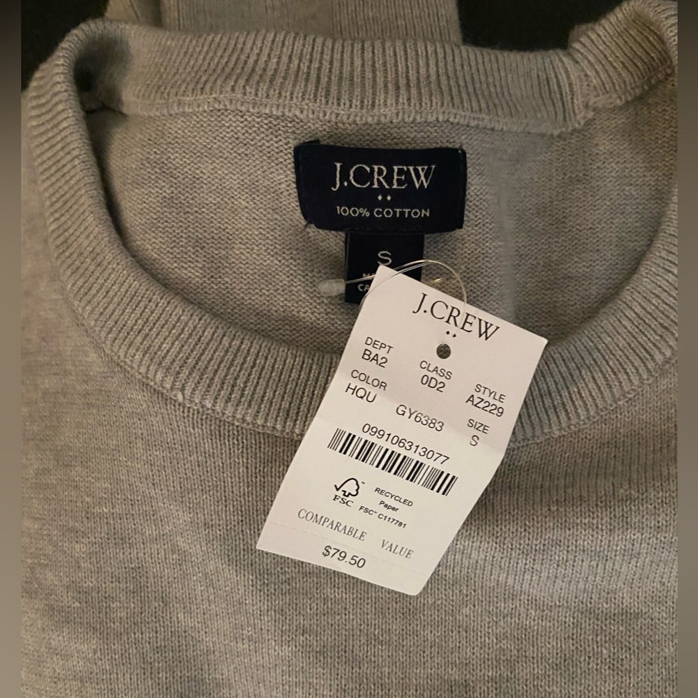 J Crew grey crewneck knit sweater